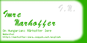 imre marhoffer business card